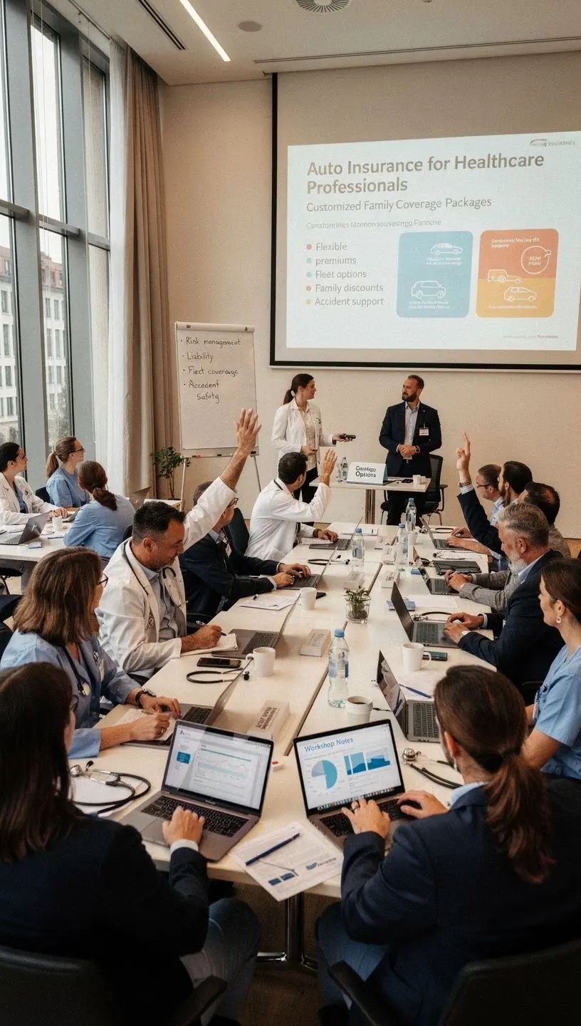 Ein Versicherungsberater, der einem Kunden die verschiedenen Deckungsoptionen erklärt.